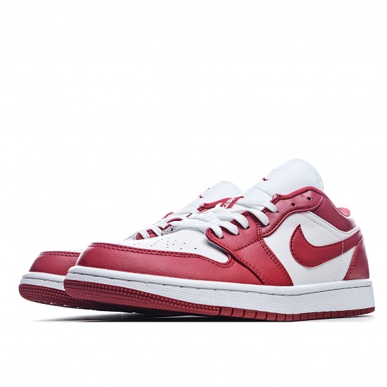 Air Jordan 1 Low Whtie Red Casual Shoes 553558 611 Unisex AJ1 Jordan 