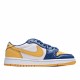 Air Jordan 1 Low Yellow Black Blue Casual Shoes CZ6909 200 Womens Jordan 