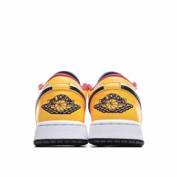 Air Jordan 1 Low Yellow Black White Blue Jordan 553558 123 AJ1 Unisex Casual Shoes 