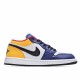 Air Jordan 1 Low Yellow Black White Blue Jordan 553558 123 AJ1 Unisex Casual Shoes 