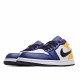 Air Jordan 1 Low Yellow Black White Blue Jordan 553558 123 AJ1 Unisex Casual Shoes 