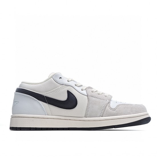 Air Jordan 1 Low Beige White Black DC3533-102 Unisex Running Shoes