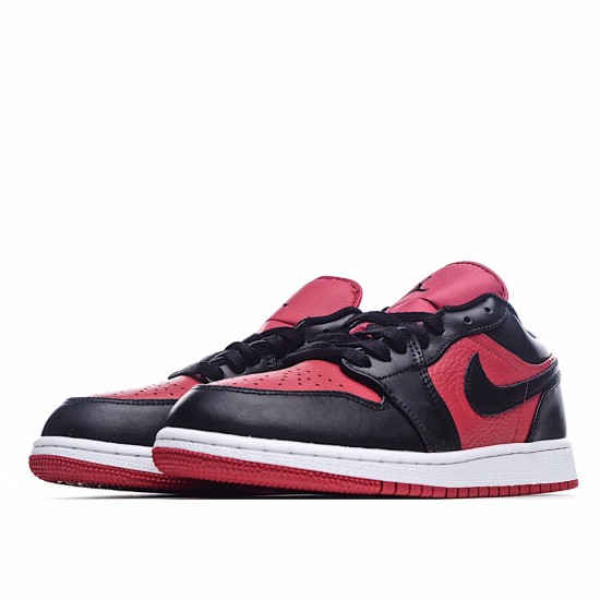 Air Jordan 1 Low Black Red 553560-610 Unisex Running Shoes