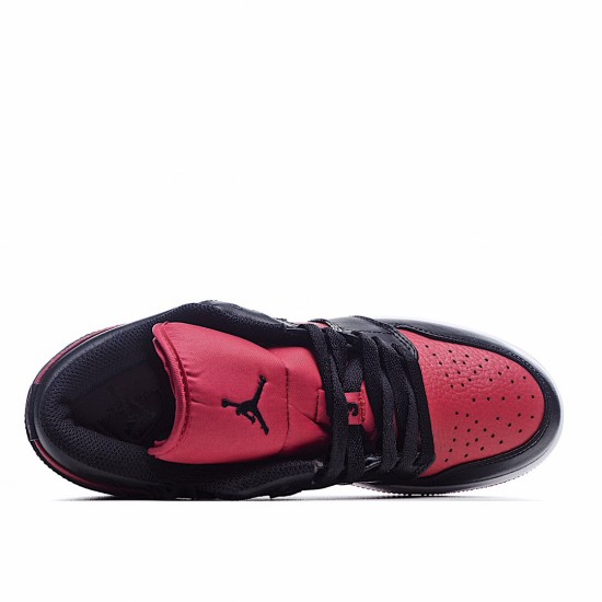 Air Jordan 1 Low Black Red 553560-610 Unisex Running Shoes