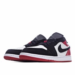 Air Jordan 1 Low Black Toe 553560-116 Unisex Running Shoes