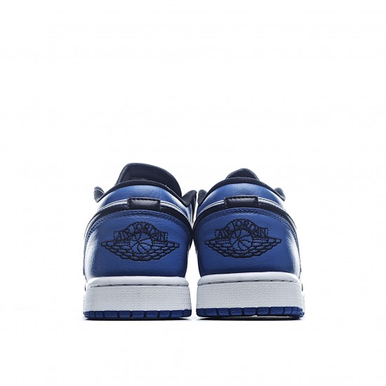 Air Jordan 1 Low Blue White Black Casual Shoes CQ9446 400 AJ1 Unisex Jordan 