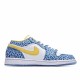 Air Jordan 1 Low Blue Yellow White Casual Shoes 309192 172 AJ1 Unisex Jordan 