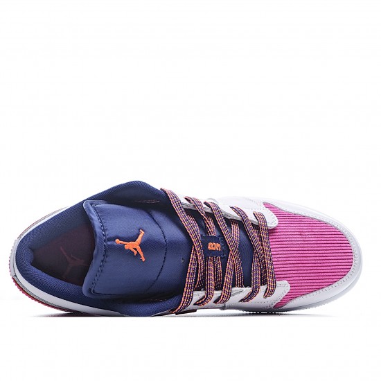 Air Jordan 1 Low Gray Pink Orange Casual Shoes 554723 502 Womens AJ1 Jordan 