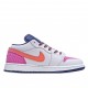 Air Jordan 1 Low Gray Pink Orange Casual Shoes 554723 502 Womens AJ1 Jordan 