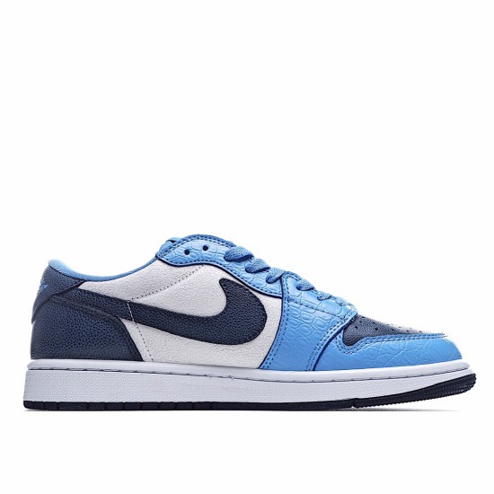 Air Jordan 1 Low White Blue Black Casual Shoes CZ0356 200 Mens AJ1 Jordan 