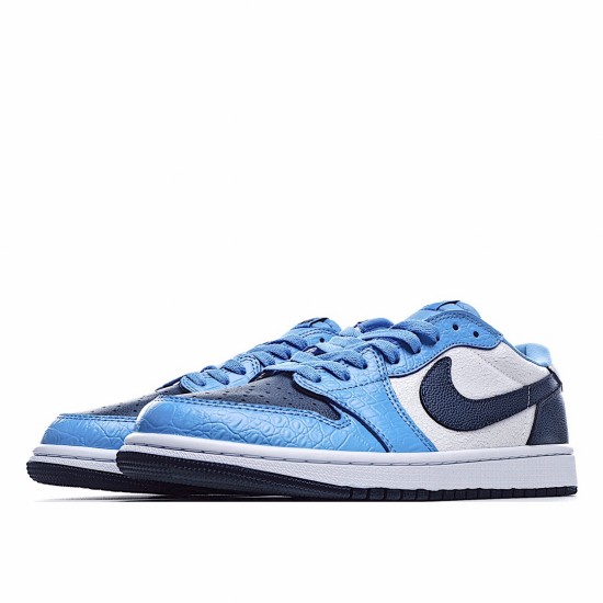 Air Jordan 1 Low White Blue Black Casual Shoes CZ0356 200 Mens AJ1 Jordan 