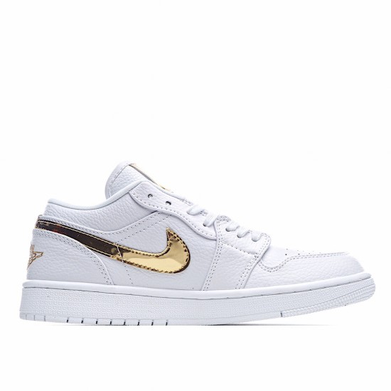 Air Jordan 1 Low White Gold Casual Shoes AJ1 CZ4776 100 Unisex Jordan 