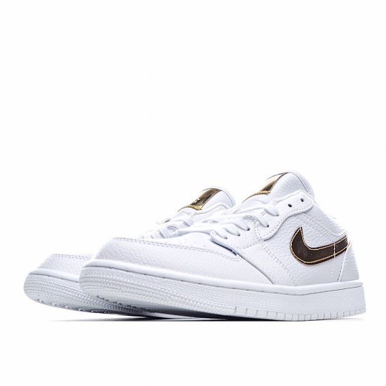 Air Jordan 1 Low White Gold Casual Shoes AJ1 CZ4776 100 Unisex Jordan 