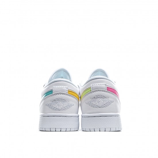 Air Jordan 1 Low White Neon Jordan CW7035 100 Womens AJ1 Casual Shoes 