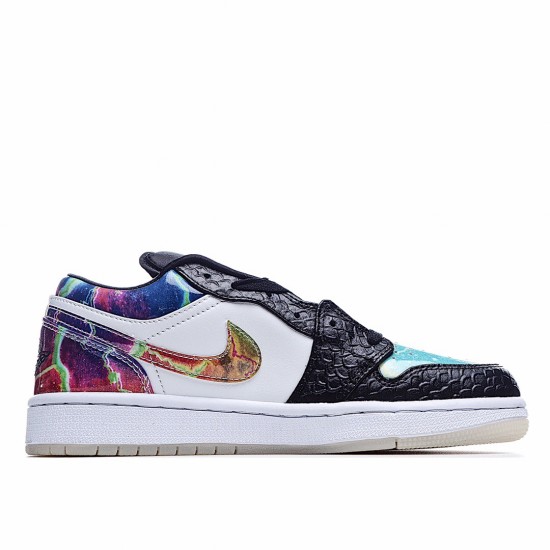 Air Jordan 1 Low Whtie Black Multi Casual Shoes CW7309 099 Unisex AJ1 Jordan 