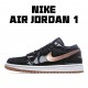 Air Jordan 1 Low Black Gold Casual Shoes 554723 032 Unisex AJ1 jordan 