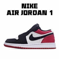 Air Jordan 1 Low Black Toe 553560-116 Unisex Running Shoes