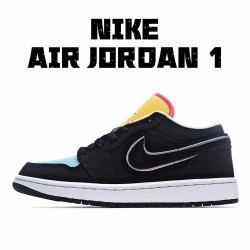 Air Jordan 1 Low Black Yellow Casual Shoes CK3022 013 Unisex AJ1 Jordan 