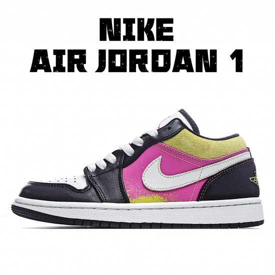 Air Jordan 1 Low Black Yellow Gray Casual Shoes CW5564 001 Unisex AJ1 Jordan 