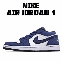 Air Jordan 1 Low Blue White Casual Shoes 553558 405 Unisex AJ1 Jordan 