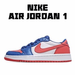 Air Jordan 1 Low Blue White Red CW0658-200 Unisex Running Shoes