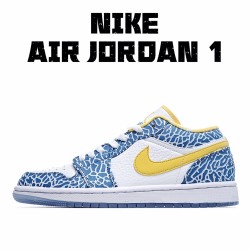 Air Jordan 1 Low Blue Yellow White Casual Shoes 309192 172 AJ1 Unisex Jordan 