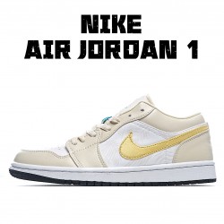 Air Jordan 1 Low Brown White Casual Shoes CK3022 107 AJ1 Unisex Jordan 