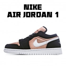 Air Jordan 1 Low Gold White Black 554723 090 Jordan AJ1 Womens Casual Shoes 