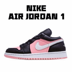 Air Jordan 1 Low Pink Whtie Black Casual Shoes 554723 016 AJ1 Womens Jordan 