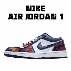 Air Jordan 1 Low Sweater Casual Shoes CZ6491 142 White Blue Unisex AJ1 Jordan 