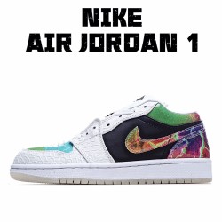 Air Jordan 1 Low White Black Green Casual Shoes CW7309 090 Unisex AJ1 Jordan 