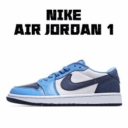 Air Jordan 1 Low White Blue Black Casual Shoes CZ0356 200 Mens AJ1 Jordan 