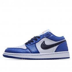 Air Jordan 1 Low White Blue Casual Shoes 553558 401 AJ1 Unisex Jordan 