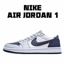Air Jordan 1 Low White Blue Jordan CW8576 200 Unisex AJ1 Casual Shoes 