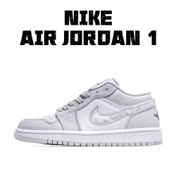 Air Jordan 1 Low White Camo DC9036-100 Unisex Running Shoes