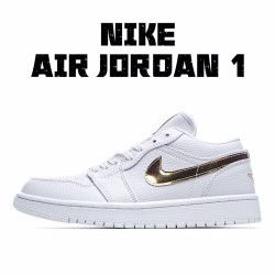 Air Jordan 1 Low White Gold Casual Shoes AJ1 CZ4776 100 Unisex Jordan 