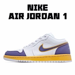 Air Jordan 1 Low White Gold Purple Casual Shoes AJ1 AV7869 210 Unisex Jordan 