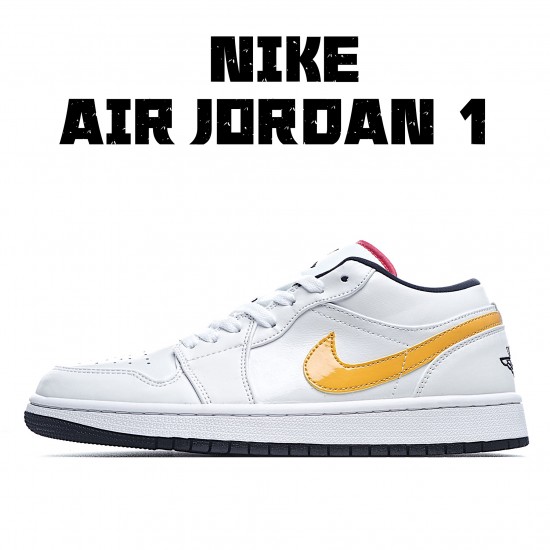 Air Jordan 1 Low White Multi White Yellow Casual Shoes CW7009 100 Unisex AJ1 Jordan 