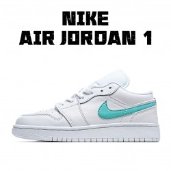 Air Jordan 1 Low White Neon Jordan CW7035 100 Womens AJ1 Casual Shoes 