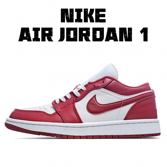 Air Jordan 1 Low Whtie Red Casual Shoes 553558 611 Unisex AJ1 Jordan 