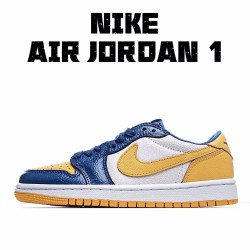 Air Jordan 1 Low Yellow Black Blue Casual Shoes CZ6909 200 Womens Jordan 
