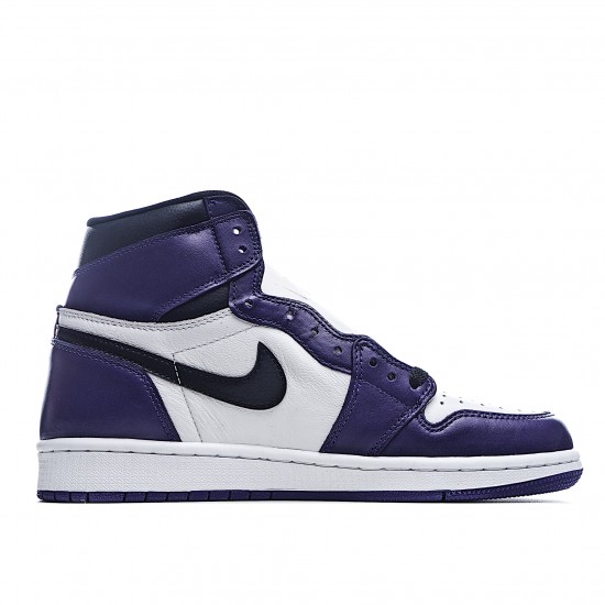 Air Jordan 1 Court Purple Mens 555088 500 AJ1 White Black Purple Jordan 