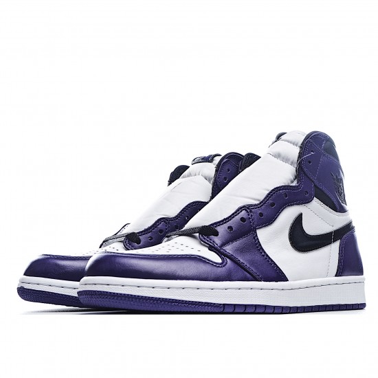 Air Jordan 1 Court Purple Mens 555088 500 AJ1 White Black Purple Jordan 