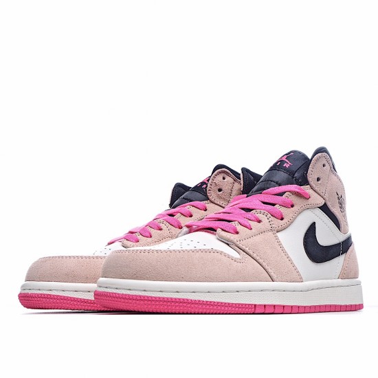 Air Jordan 1 Mid Crimson Tint 852542 801 Unisex AJ1 Pink White Black Jordan 