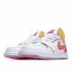 Air Jordan 1 Mid Edge Glow Jordan CV4611 100 AJ1 Unisex White Orange Yellow 