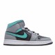 Air Jordan 1 Mid Grey Aqua 554724 063 Gray Green Unisex AJ1 Jordan 