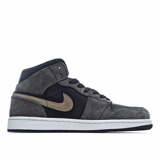 Air Jordan 1 Mid Military Olive BQ6472 030 AJ1 Gray Black Gold Unisex Jordan 