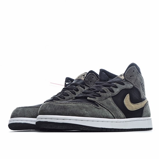 Air Jordan 1 Mid Military Olive BQ6472 030 AJ1 Gray Black Gold Unisex Jordan 