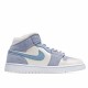 Air Jordan 1 Mid Mixed Textures Blue Jordan DA4666 100 AJ1 Unisex Beige Blue 