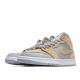 Air Jordan 1 Mid Mixed Textures Yellow Jordan DA4666 001 AJ1 Unisex Gray Yellow 